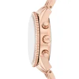 Reloj Michael Kors modelo Bryant, color oro rosa, con bisel adornado con strass.
