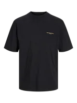 Camiseta negra de manga corta y cuello redondo, con logo "Montana Park Originals" estampado en el pecho.
