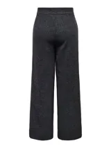 Pantalón de vestir de pierna ancha color gris oscuro con textura espiga.