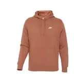 Canguro de tejido Fleece, color tostado, con capucha y logo de Nike bordado en el pecho.