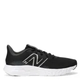 Championes New Balance 411 V3, color negro con detalles en gris y blanco, ideales para running.