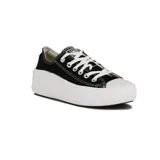 Championes Converse Move Ox de mujer, color negro con plataforma blanca.