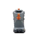 Bota de trekking Columbia Geoterra Outdry, color gris con detalles en naranja.