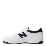 Championes New Balance 480 de cuero blanco con detalles en negro, incluyendo el logo "N" en el lateral y la suela.