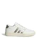 Championes Adidas Breaknet 3.0 blancos con detalles plateados, de estilo clásico inspirado en el tenis.