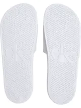 Ojotas blancas de Calvin Klein Jeans con logo CK en la tira.