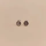 Caravanas de plata 925 con circonitas engarzadas, de diámetro 6mm.