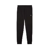 Pantalón de jogging negro marca Puma, modelo ESS Elevated, con logo pequeño en blanco en el muslo izquierdo.