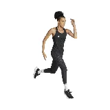 Musculosa deportiva negra con espalda estilo nadador y logo de Adidas estampado en blanco en el pecho.
