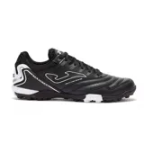 Championes de fútbol 5 Joma Maxima 2501, color negro con detalles en blanco, para hombre. Fabricados en material sintético, con suela de goma para césped artificial.