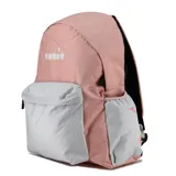 Mochila Diadora High School color rosa y gris con logo estampado en el frente.