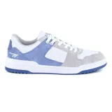 Championes Hi-Tec Lyra, color blanco con detalles en celeste y gris.