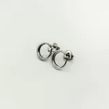 Par de caravanas de plata 925 con forma de aro y estrella.