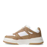 Championes urbanos Push Mangieri acordonados, color beige con detalles en blanco y suela marrón.