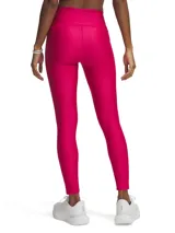 Calza de mujer Under Armour HeatGear® de tiro alto hasta el tobillo, color gris azulado, con cintura antideslizante y logo en la pierna.