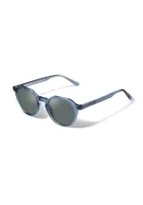 Gafas de sol redondas color champagne con lentes grises.