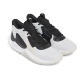 Zapatillas deportivas negras con detalles en blanco, diseño ligero y parte superior duradera.