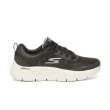 Championes Skechers Go Walk Flex Kali negros con suela blanca. Capellada de malla, plantilla Air-Cooled Goga Mat y amortiguación Ultra Go.