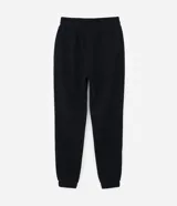 Pantalón deportivo color morado, de algodón y poliéster, con cintura elástica y bolsillos laterales.