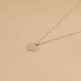 Conjunto de cadena forcé de plata 925 con dije de corazón liso.