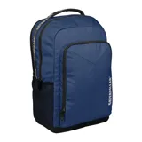Mochila Caterpillar unisex color azul con detalles en negro. Cuenta con un compartimento principal grande, bolsillo delantero con llavero fijo, bolsillos internos y correas ajustables.
