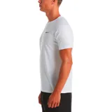 Remera de natación Nike Hydroguard de manga corta, color blanco con logo negro en el pecho.