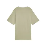 Remera color verde oliva de corte holgado, con cuello redondo y logo de Puma bordado en blanco en el pecho.
