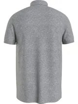 Chomba gris de piqué de algodón elástico, corte regular, cuello clásico y logo de Tommy Hilfiger bordado en el pecho.