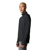Polera deportiva Columbia negra de manga larga con media cremallera en el cuello y tecnología Omni-Wick para mantenerte seco y fresco.