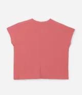 Blusa tipo muscle tee color turquesa, hecha en ribana de viscosa y poliéster, con escote redondo y sin sisas.