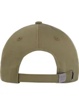 Gorra de béisbol color verde oliva con logo de Tommy Hilfiger bordado en blanco en el frente y detalle de la bandera de la marca en la visera.