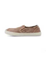 Zapatillas slip-on azules de algodón orgánico con suela de caucho natural.