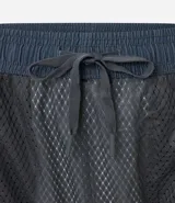 Bermuda deportiva masculina, color verde azulado con efecto degradé, cintura elástica con cordón de ajuste interno y forro de tela.