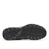 Zapatillas de senderismo Columbia Crestwood Waterproof, color marrón con detalles en negro y amarillo. Fabricadas con tecnología Omni-Tech impermeable y suela Omni-Grip para tracción en todo terreno.