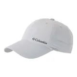 Gorro unisex Columbia color gris claro, con protección solar UPF 50, tecnología Omni-Shield repelente al agua y solapa trasera para proteger el cuello.