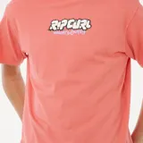 Remera de manga corta color rosa con estampado del logo de Rip Curl en el pecho.