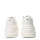 Championes Puma Karmen x, color marfil con detalles dorados y plataforma alta.