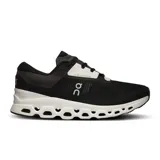 Championes de running On Cloudstratus 3, color negro con detalles en blanco.