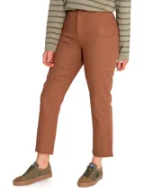 Pantalón de pierna recta color ladrillo, tiro alto y bolsillos estilo carpintero. Confeccionado en algodón orgánico.