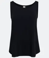Musculosa básica de viscosa con escote redondo y tirantes anchos.