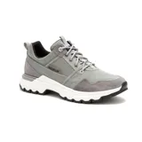 Zapatillas urbanas Caterpillar modelo Colorado Snkr Lo, color gris con detalles en gamuza y suela de goma blanca y negra.