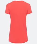 Remera deportiva color fucsia de manga corta, cuello redondo y corte clásico.