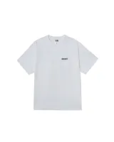 Remera blanca de manga corta con logo Obey bordado en el pecho.