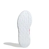 Championes Adidas Lite Racer 4.0 para mujer, color blanco con detalles rosados, con tecnología Cloudfoam en la entresuela.