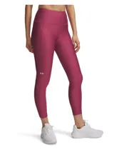 Calza Under Armour color fucsia, de corte capri, con cintura alta antideslizante y tecnología HeatGear®.