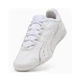 Zapatillas Puma Catch Soleil de cuero sintético color blanco con detalles plateados.