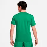 Remera verde de algodón para hombre, corte clásico, cuello redondo y logo Nike bordado en blanco en el pecho.