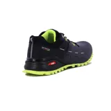 Zapatillas de trekking color gris oscuro con detalles en amarillo neón. Suela de goma con tecnología Grip para mayor tracción.