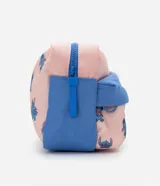 Neceser rectangular con estampado de Stitch, con bolsillo delantero con cremallera y cierre superior con cremallera.