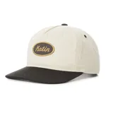 Gorra Katin Roadside de gabardina color blanco con visera negra y parche ovalado con el logo de la marca bordado en el frente.